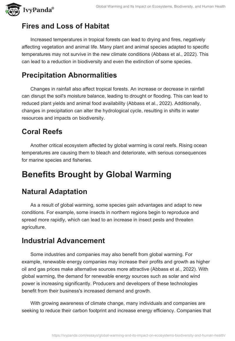 Global Warming and Its Impact on Ecosystems, Biodiversity, and Human Health. Page 2
