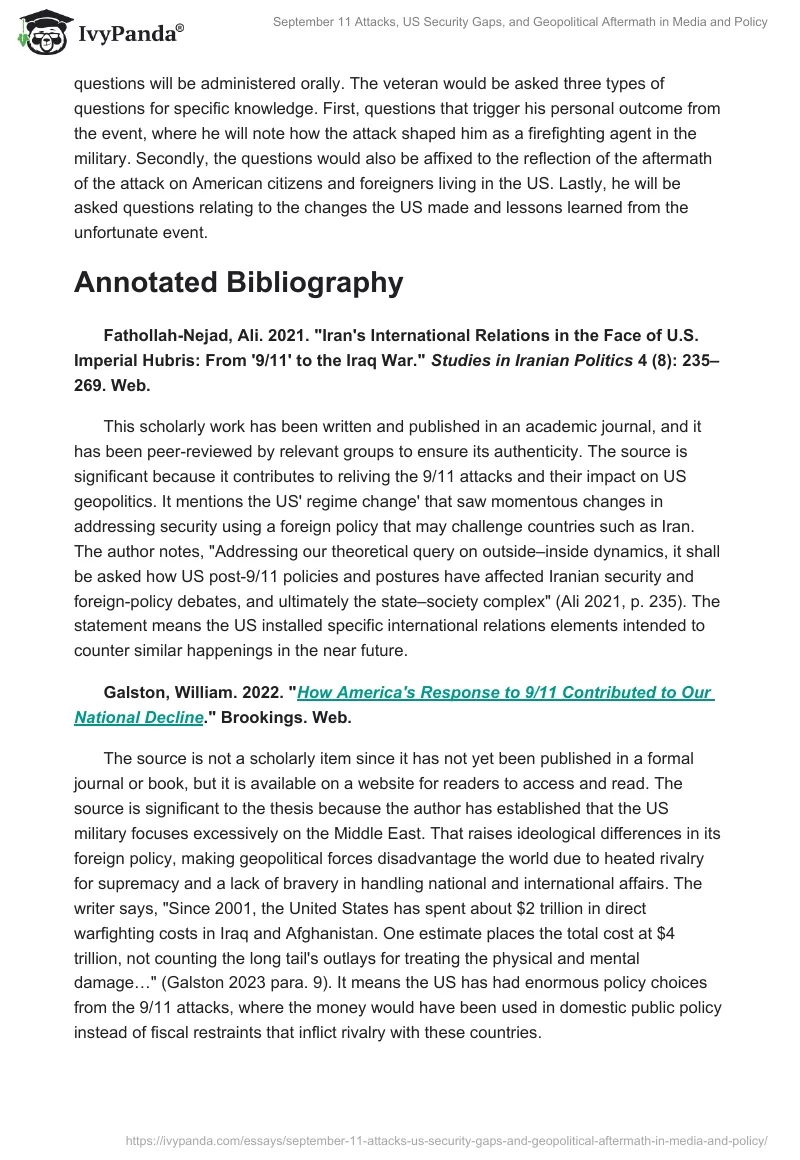 September 11 Attacks, US Security Gaps, and Geopolitical Aftermath in Media and Policy. Page 2