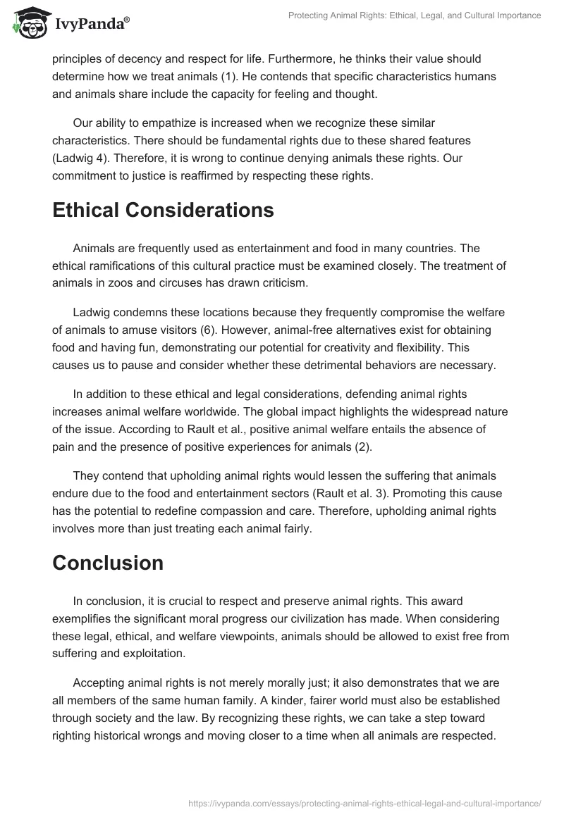 Protecting Animal Rights: Ethical, Legal, and Cultural Importance. Page 2