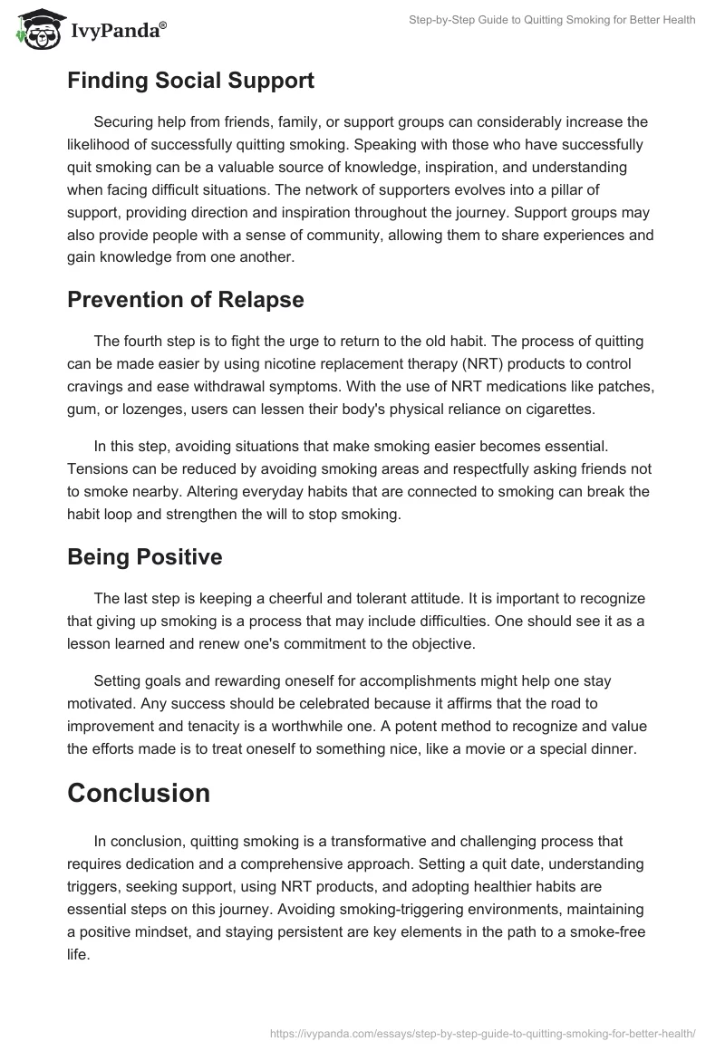 Step-by-Step Guide to Quitting Smoking for Better Health. Page 2