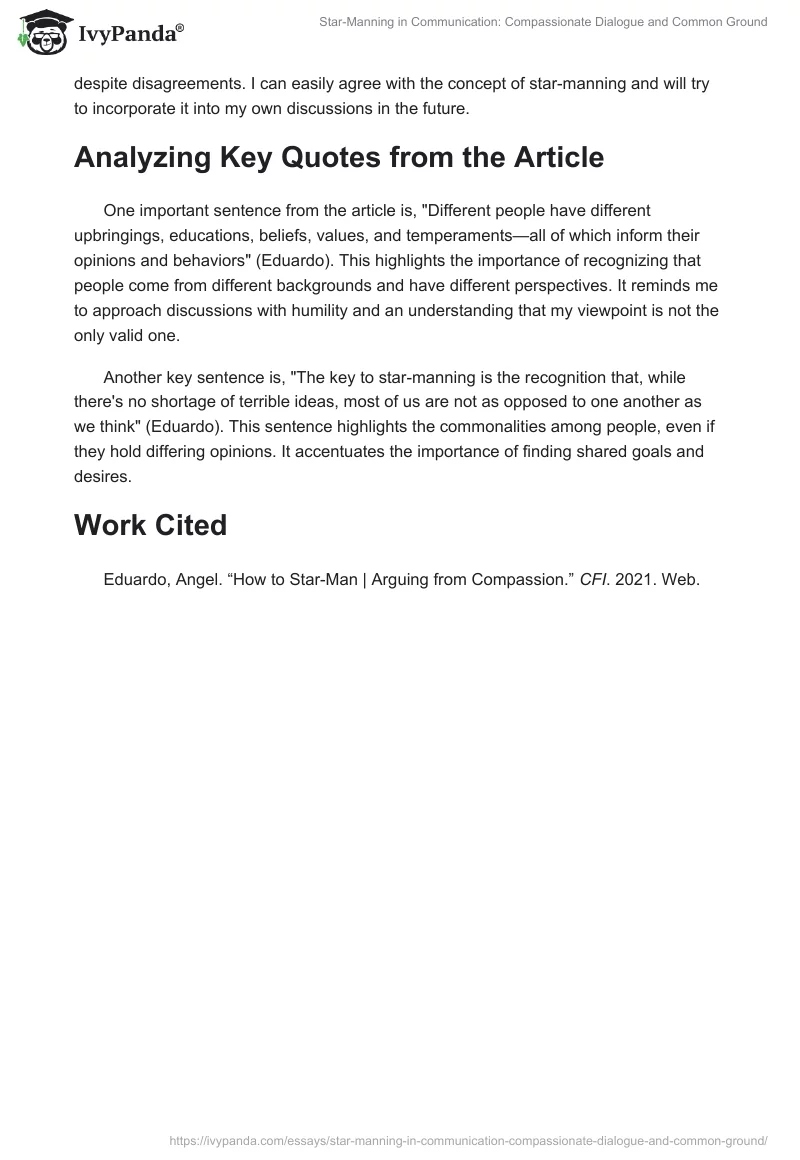 Star-Manning in Communication: Compassionate Dialogue and Common Ground. Page 2