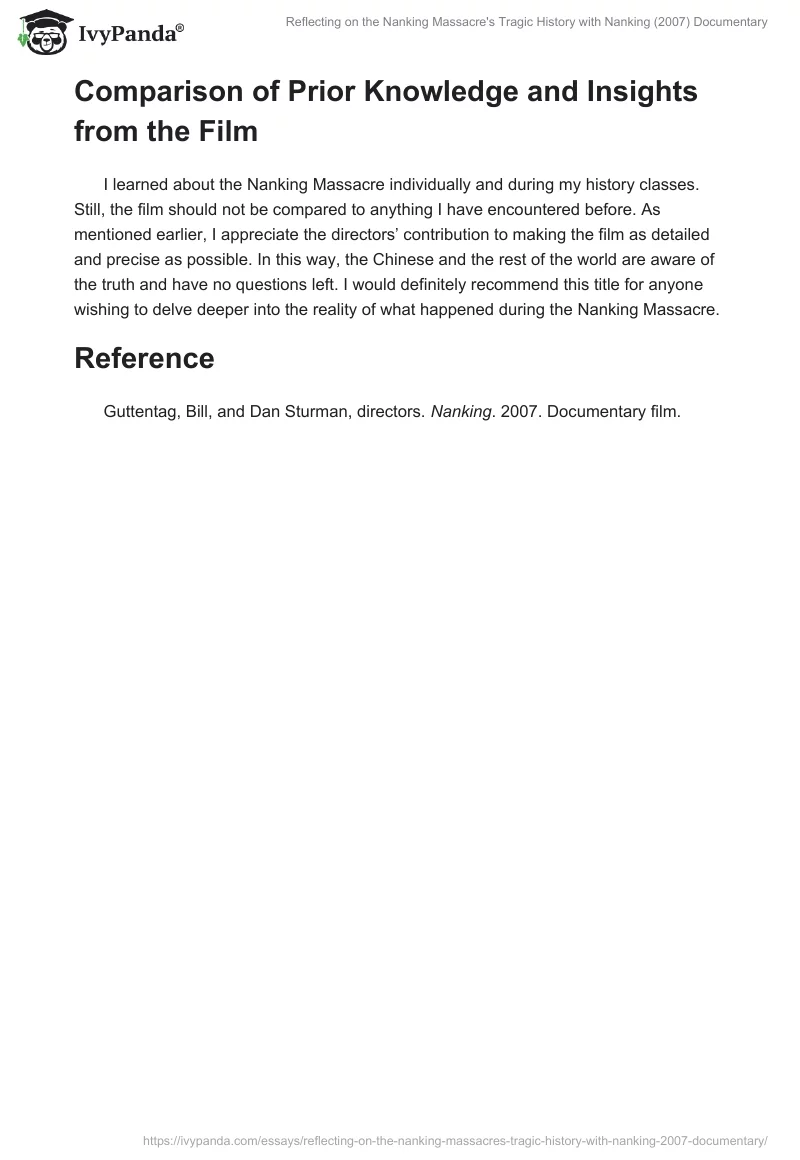 Reflecting on the Nanking Massacre's Tragic History with "Nanking" (2007) Documentary. Page 2
