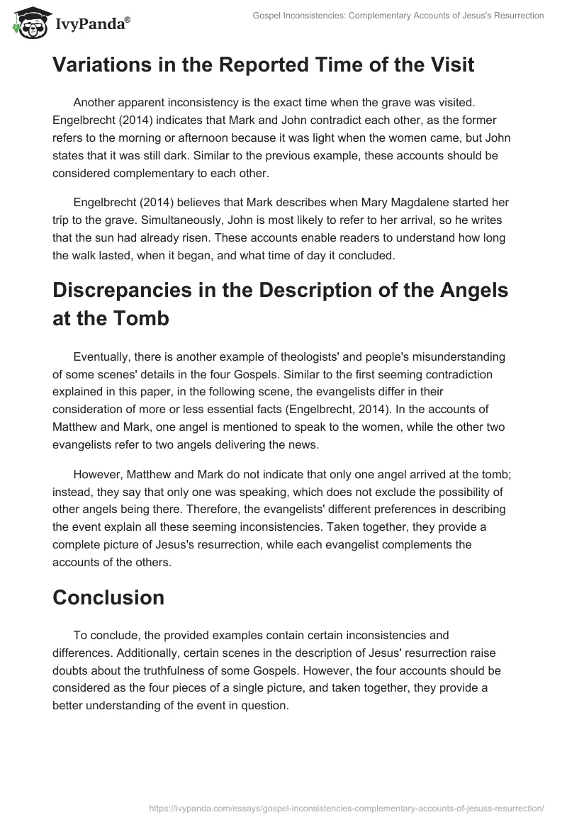 Gospel Inconsistencies: Complementary Accounts of Jesus's Resurrection. Page 2
