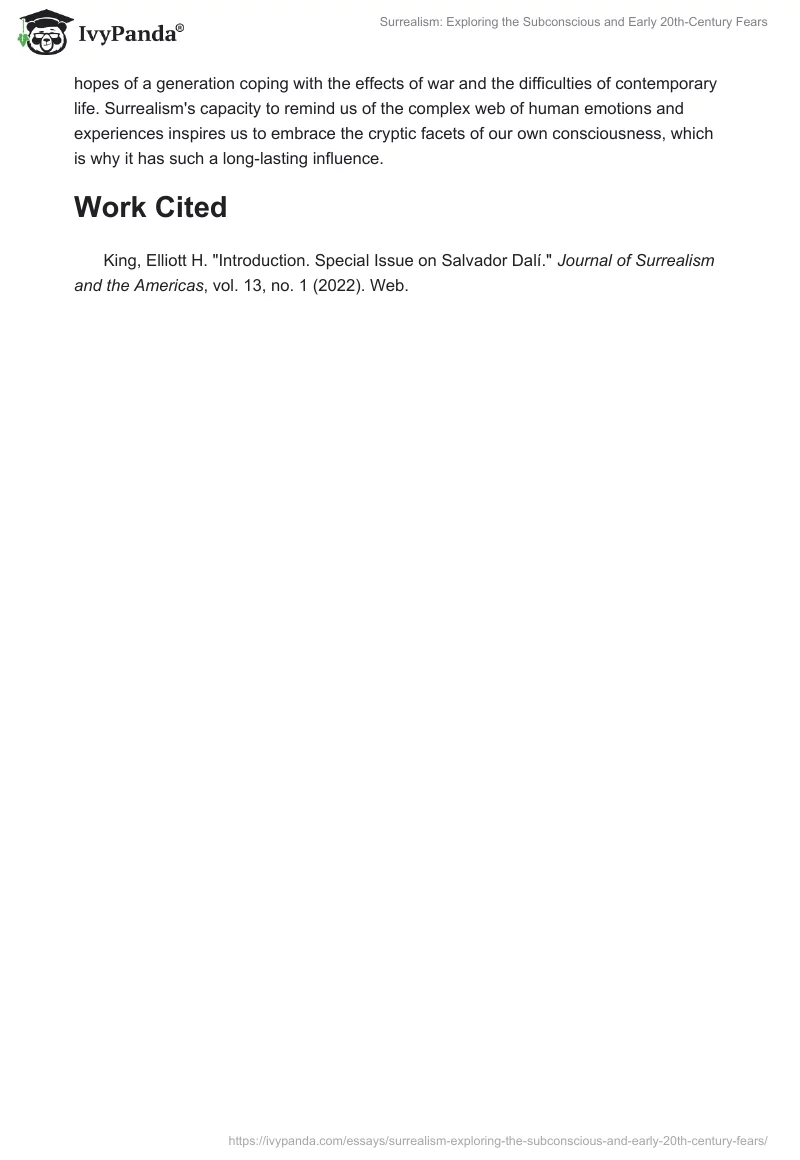 Surrealism: Exploring the Subconscious and Early 20th-Century Fears. Page 2