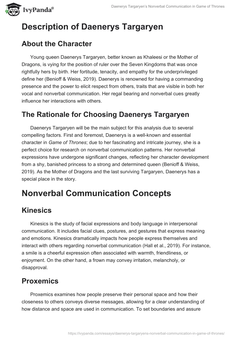 Daenerys Targaryen’s Nonverbal Communication in Game of Thrones. Page 2