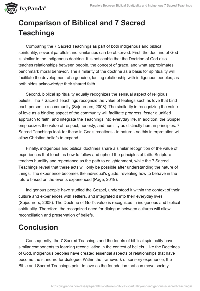Parallels Between Biblical Spirituality and Indigenous 7 Sacred Teachings. Page 2
