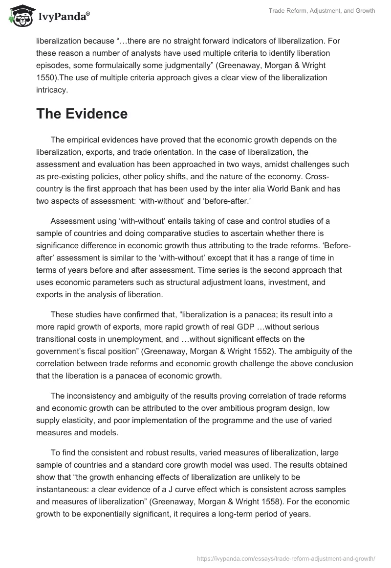 Trade Reform, Adjustment, and Growth. Page 2