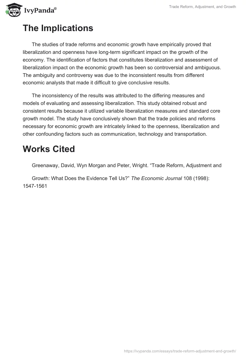 Trade Reform, Adjustment, and Growth. Page 3