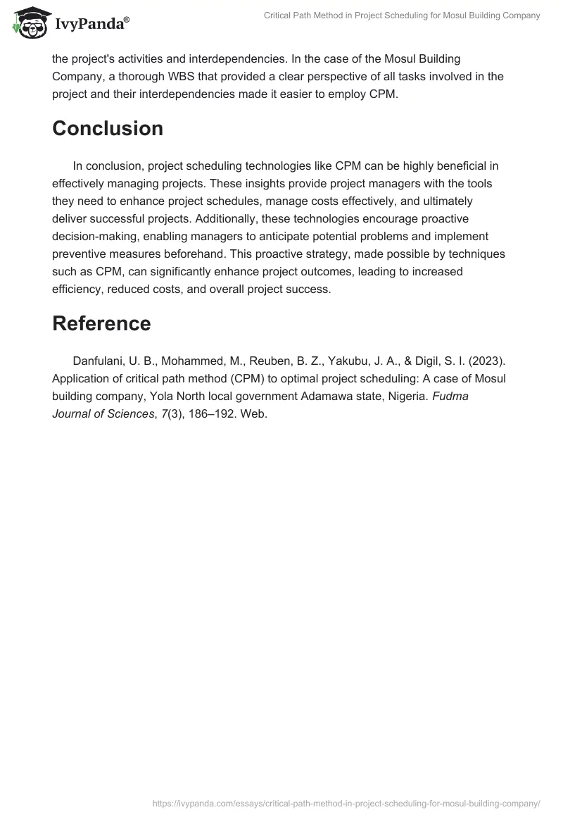Critical Path Method in Project Scheduling for Mosul Building Company. Page 2