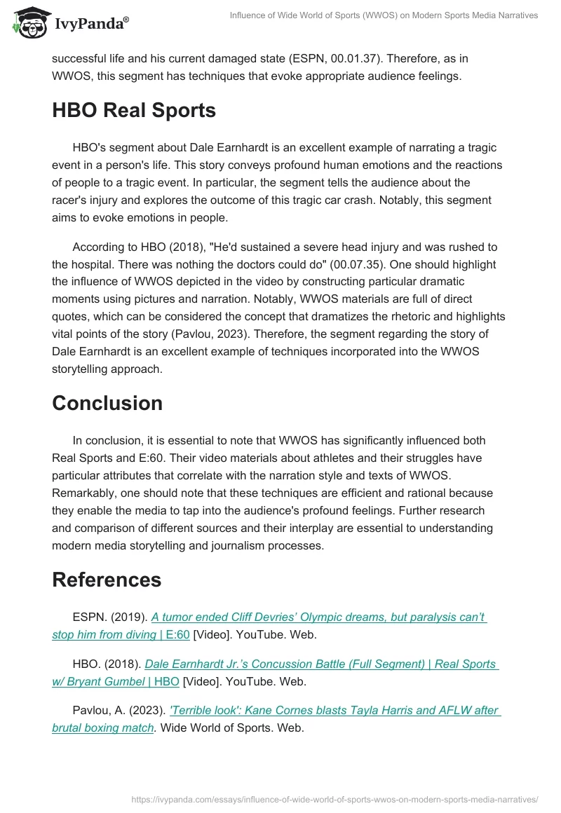 Influence of Wide World of Sports (WWOS) on Modern Sports Media Narratives. Page 2