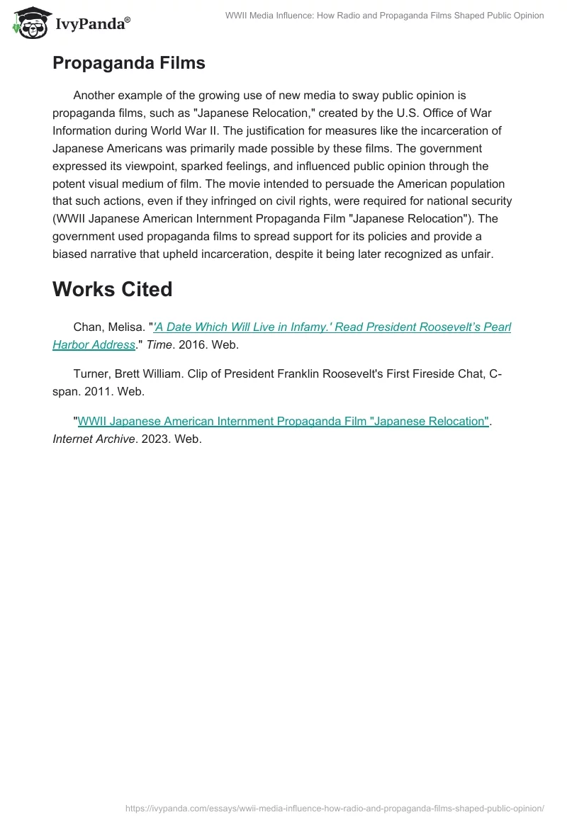 WWII Media Influence: How Radio and Propaganda Films Shaped Public Opinion. Page 2
