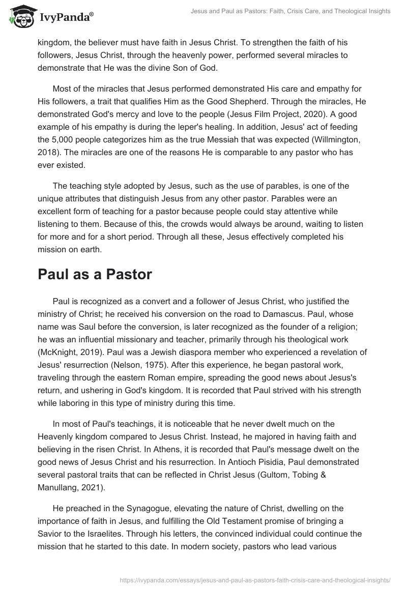 Jesus and Paul as Pastors: Faith, Crisis Care, and Theological Insights. Page 2