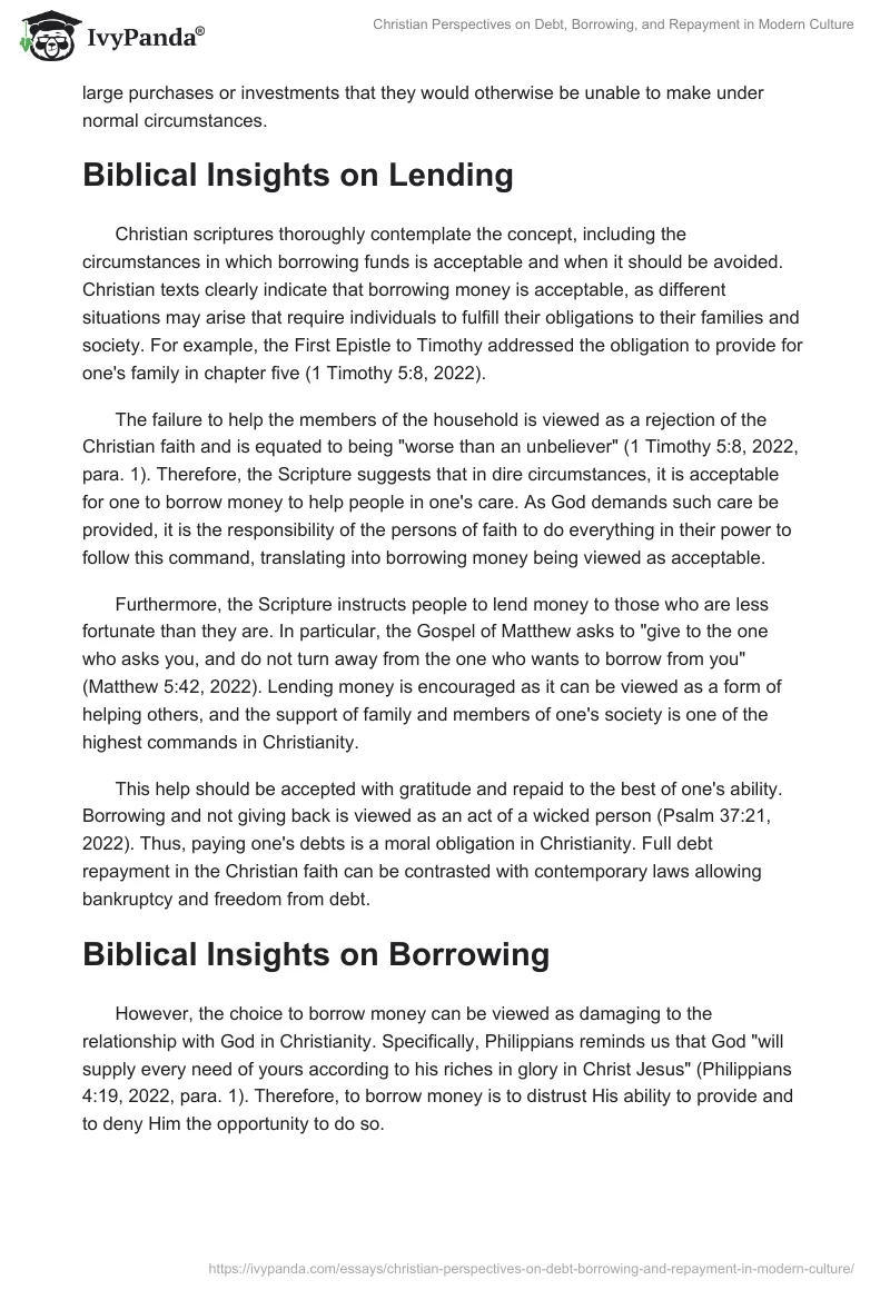 Christian Perspectives on Debt, Borrowing, and Repayment in Modern Culture. Page 2