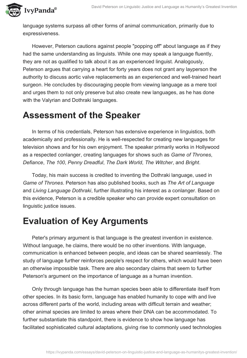 David Peterson on Linguistic Justice and Language as Humanity’s Greatest Invention. Page 2