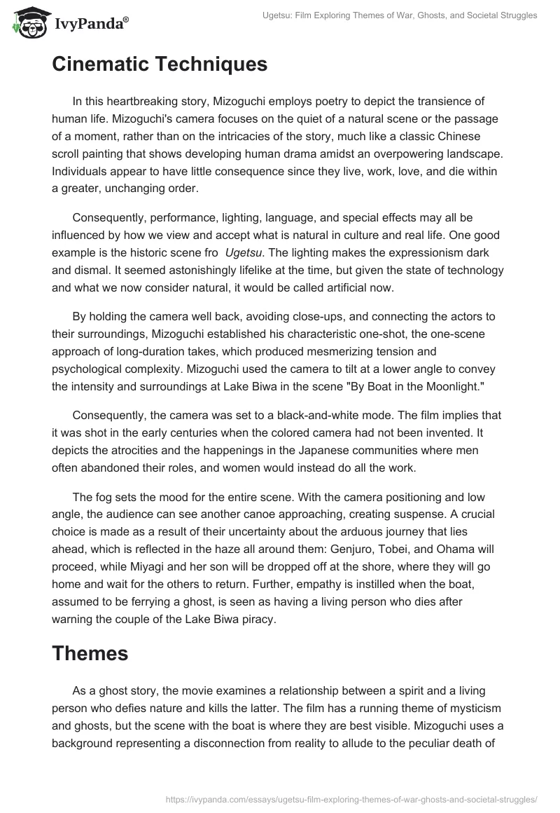 Ugetsu: Film Exploring Themes of War, Ghosts, and Societal Struggles. Page 2