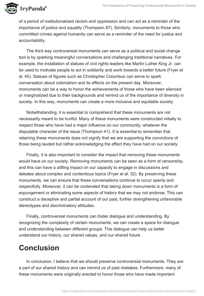 The Importance of Preserving Controversial Monuments in Society. Page 2