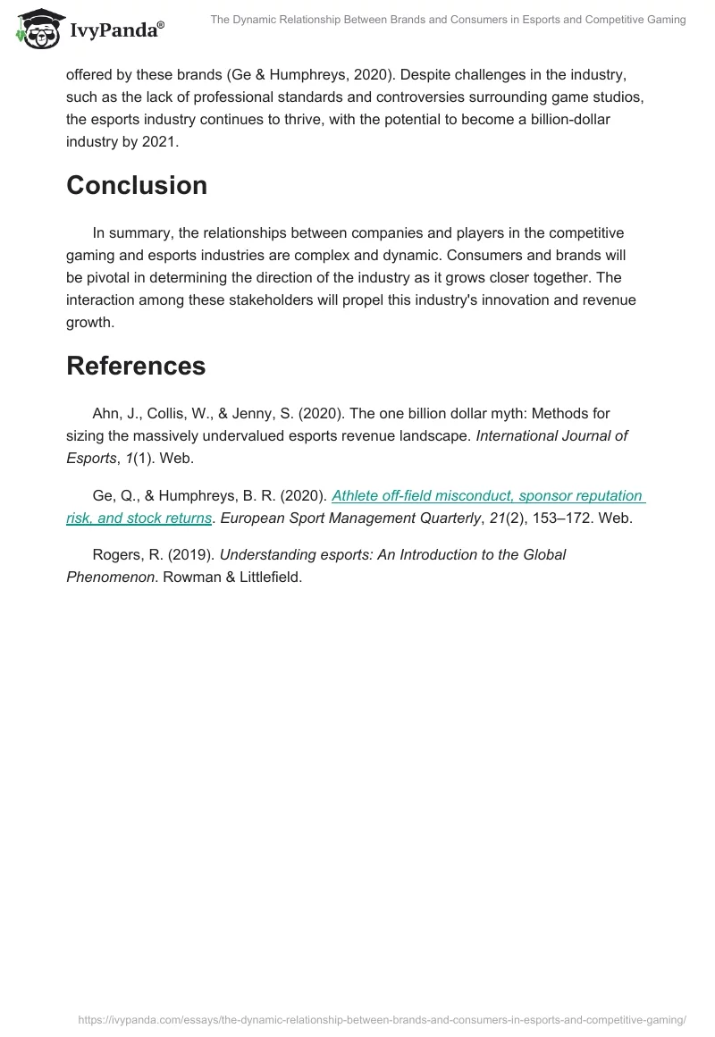The Dynamic Relationship Between Brands and Consumers in Esports and Competitive Gaming. Page 2