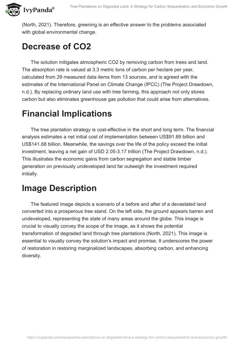 Tree Plantations on Degraded Land: A Strategy for Carbon Sequestration and Economic Growth. Page 2