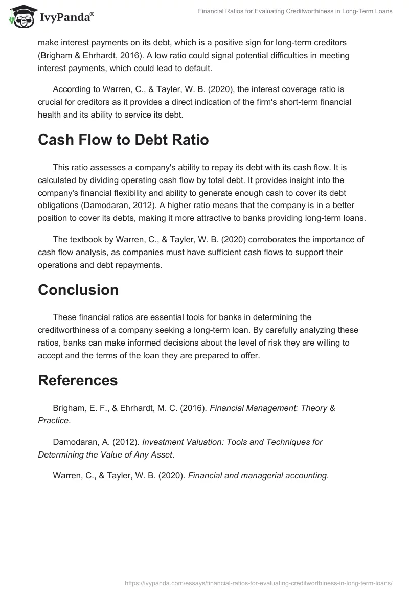 Financial Ratios for Evaluating Creditworthiness in Long-Term Loans. Page 2