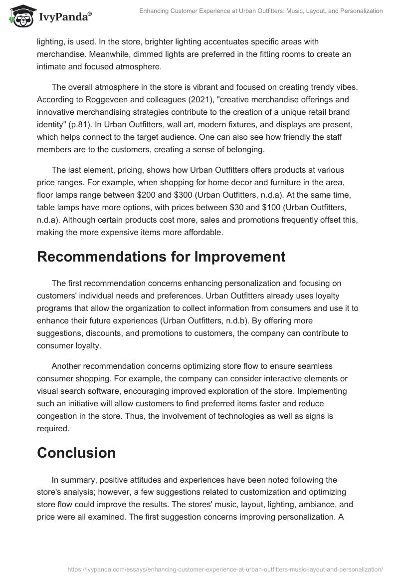 Enhancing Customer Experience at Urban Outfitters: Music, Layout, and Personalization. Page 2