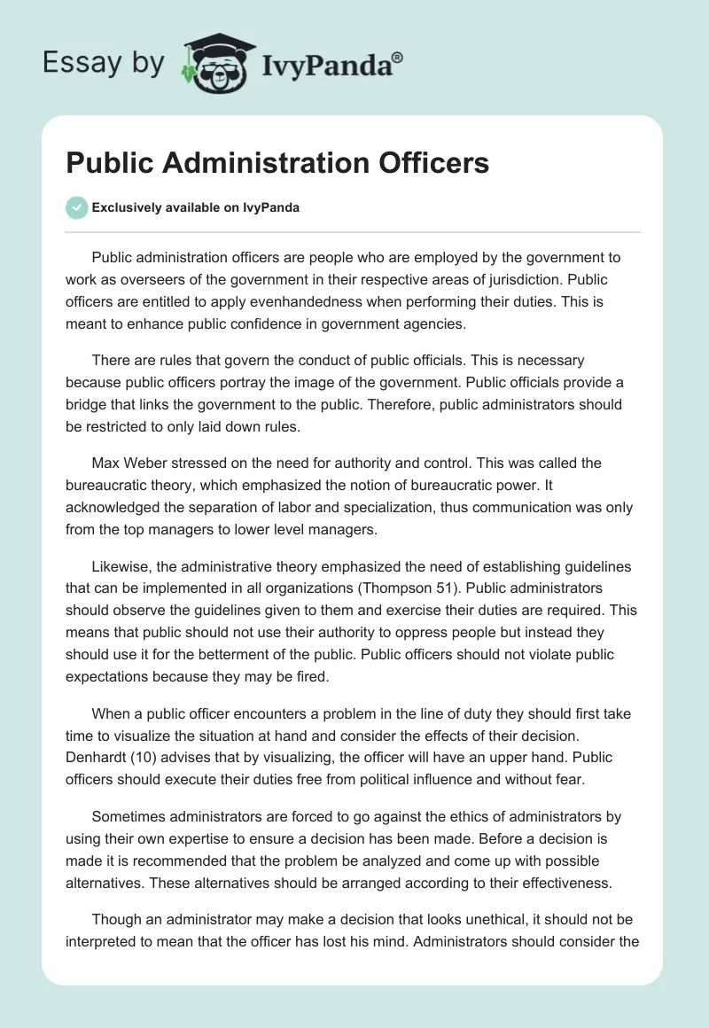 Public Administration Officers. Page 1
