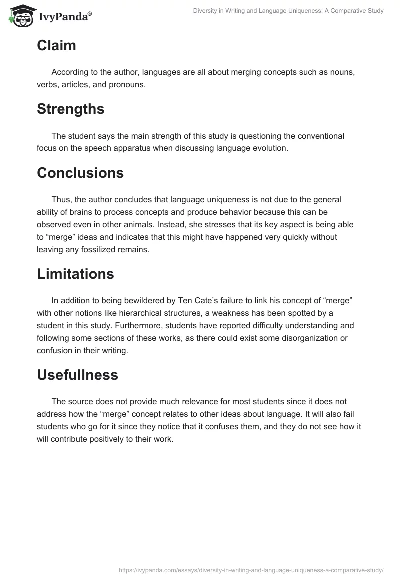 Diversity in Writing and Language Uniqueness: A Comparative Study. Page 2