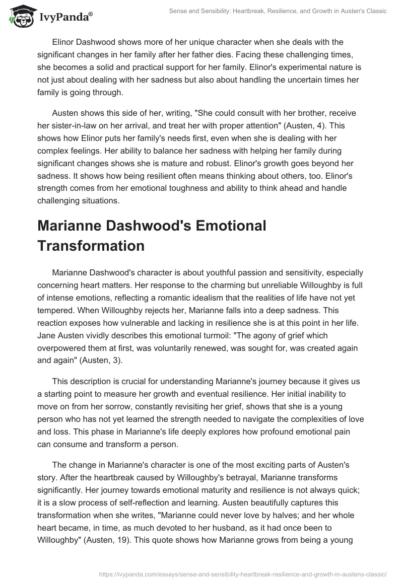 Sense and Sensibility: Heartbreak, Resilience, and Growth in Austen's Classic. Page 2