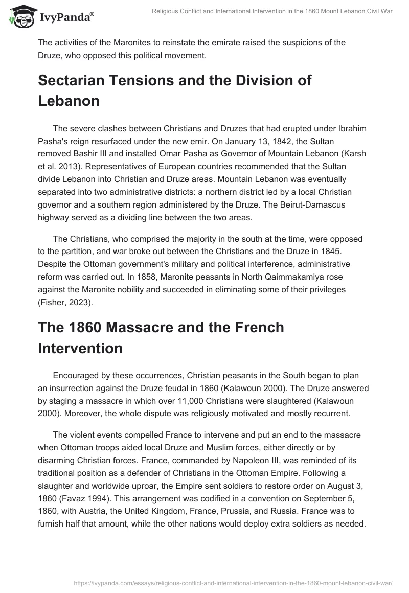 Religious Conflict and International Intervention in the 1860 Mount Lebanon Civil War. Page 2