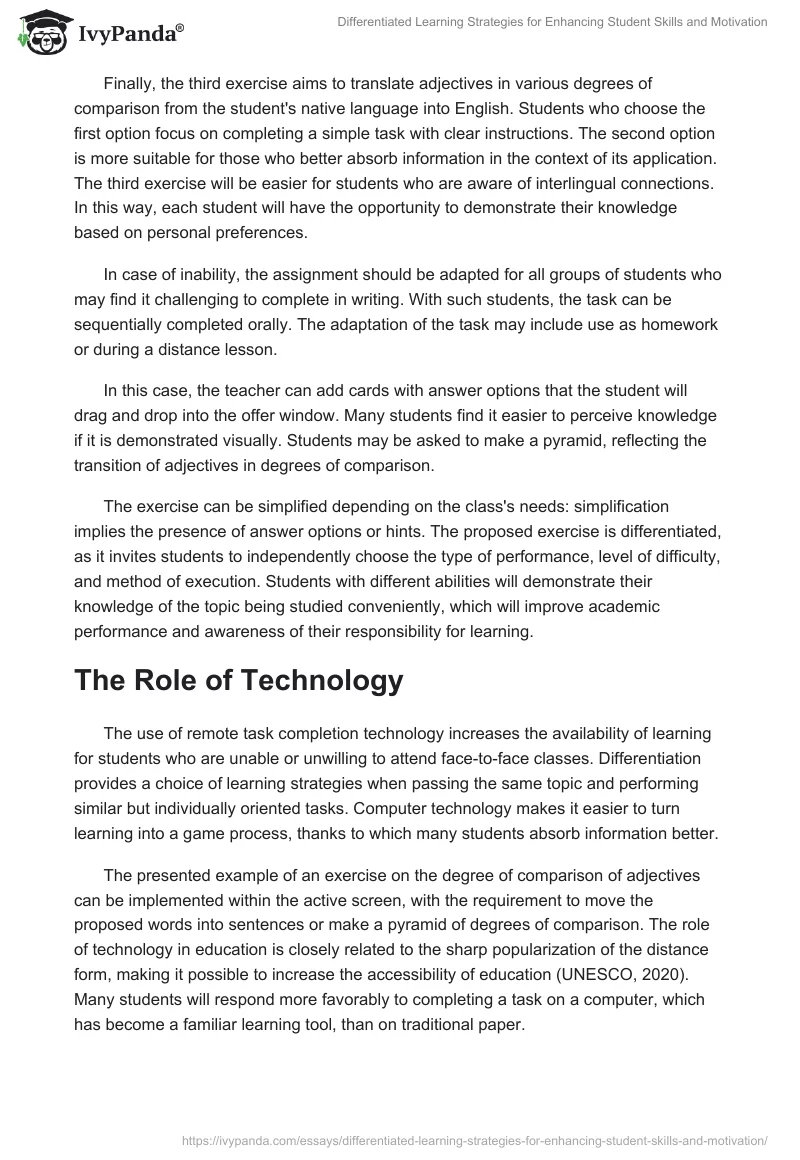Differentiated Learning Strategies for Enhancing Student Skills and Motivation. Page 2