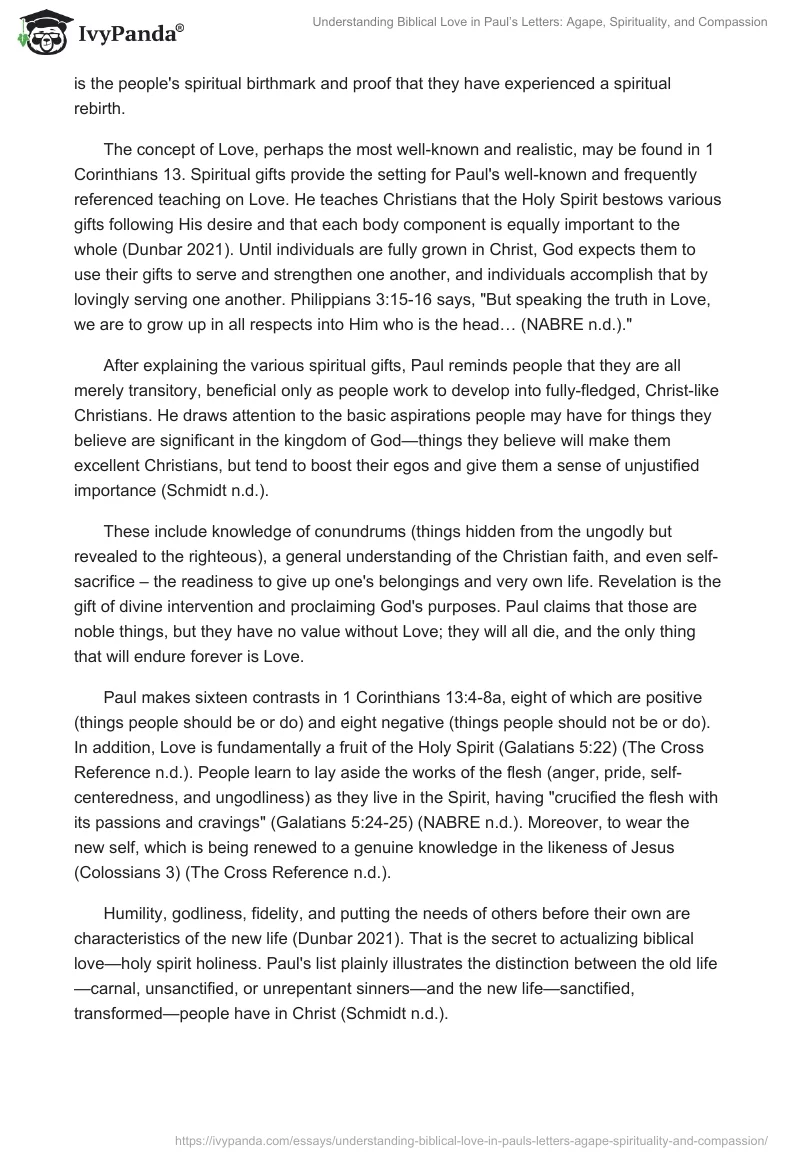 Understanding Biblical Love in Paul’s Letters: Agape, Spirituality, and Compassion. Page 2