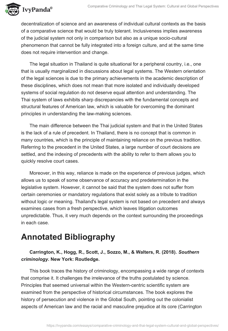 Comparative Criminology and Thai Legal System: Cultural and Global Perspectives. Page 2