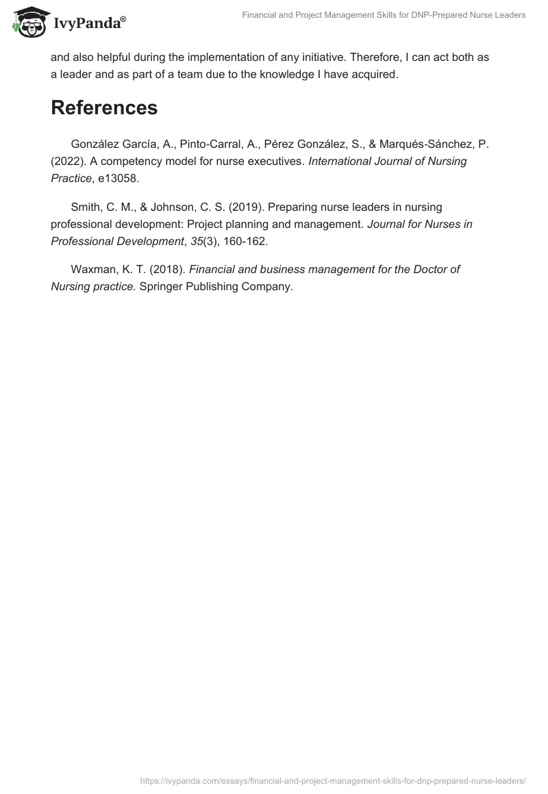 Financial and Project Management Skills for DNP-Prepared Nurse Leaders. Page 2