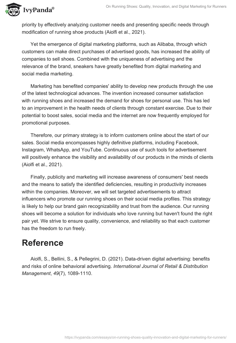 On Running Shoes: Quality, Innovation, and Digital Marketing for Runners. Page 2