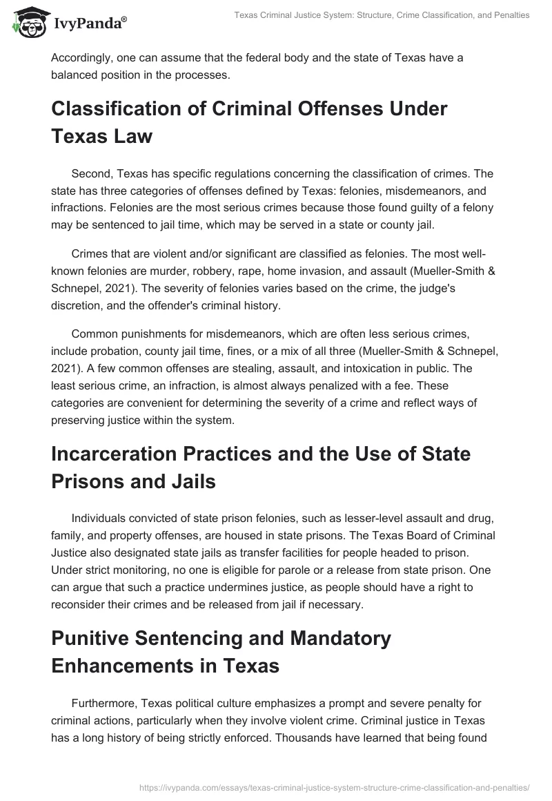 Texas Criminal Justice System: Structure, Crime Classification, and Penalties. Page 2
