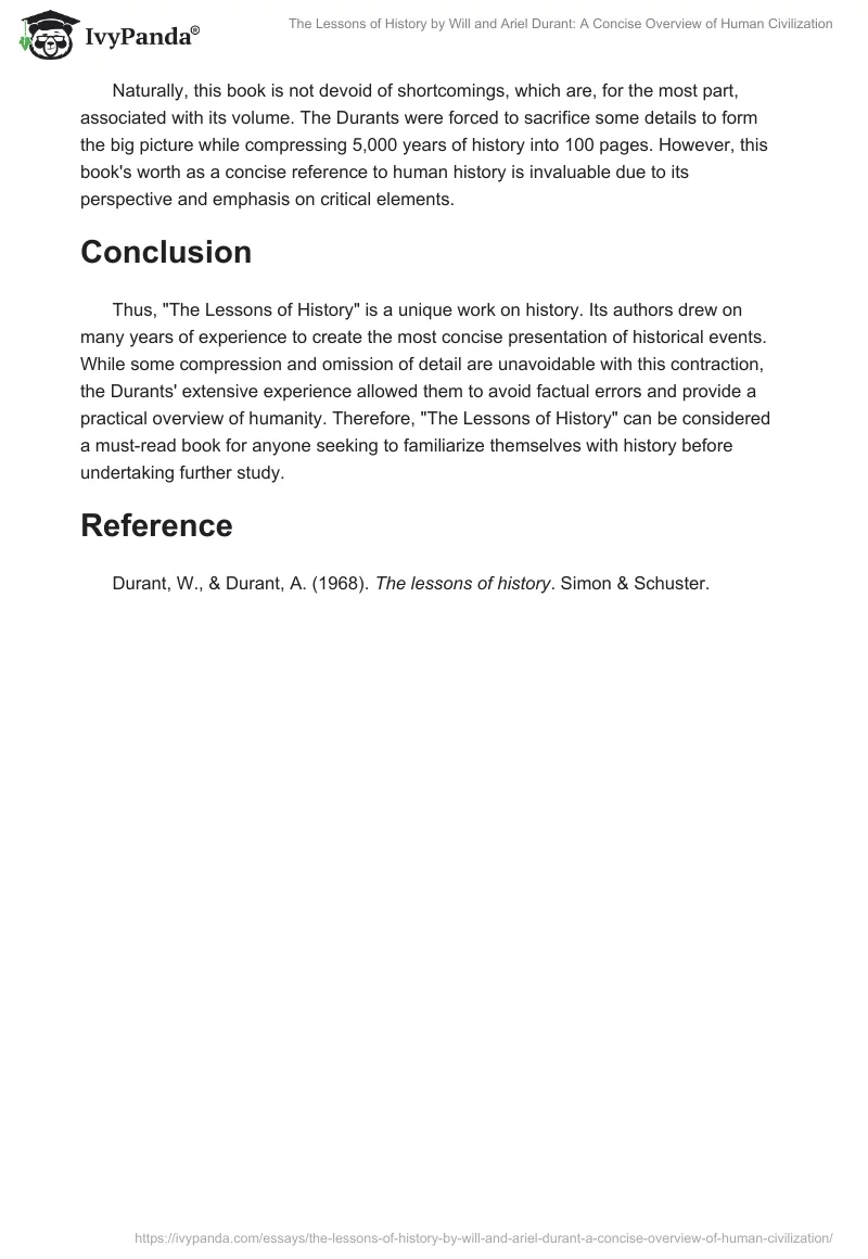 The Lessons of History by Will and Ariel Durant: A Concise Overview of Human Civilization. Page 2