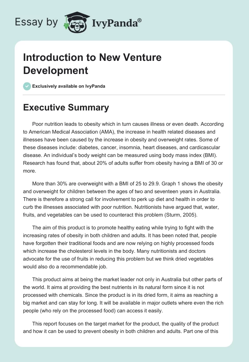 Introduction to New Venture Development. Page 1