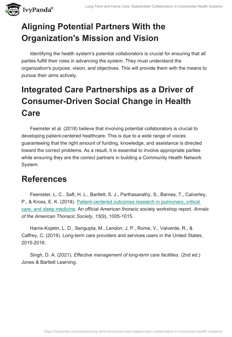 Long-Term and Home Care: Stakeholder Collaboration in Community Health Systems. Page 2
