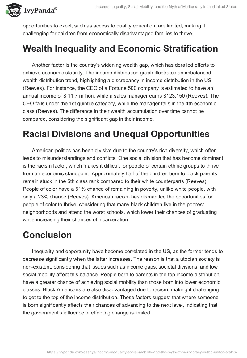 Income Inequality, Social Mobility, and the Myth of Meritocracy in the United States. Page 2