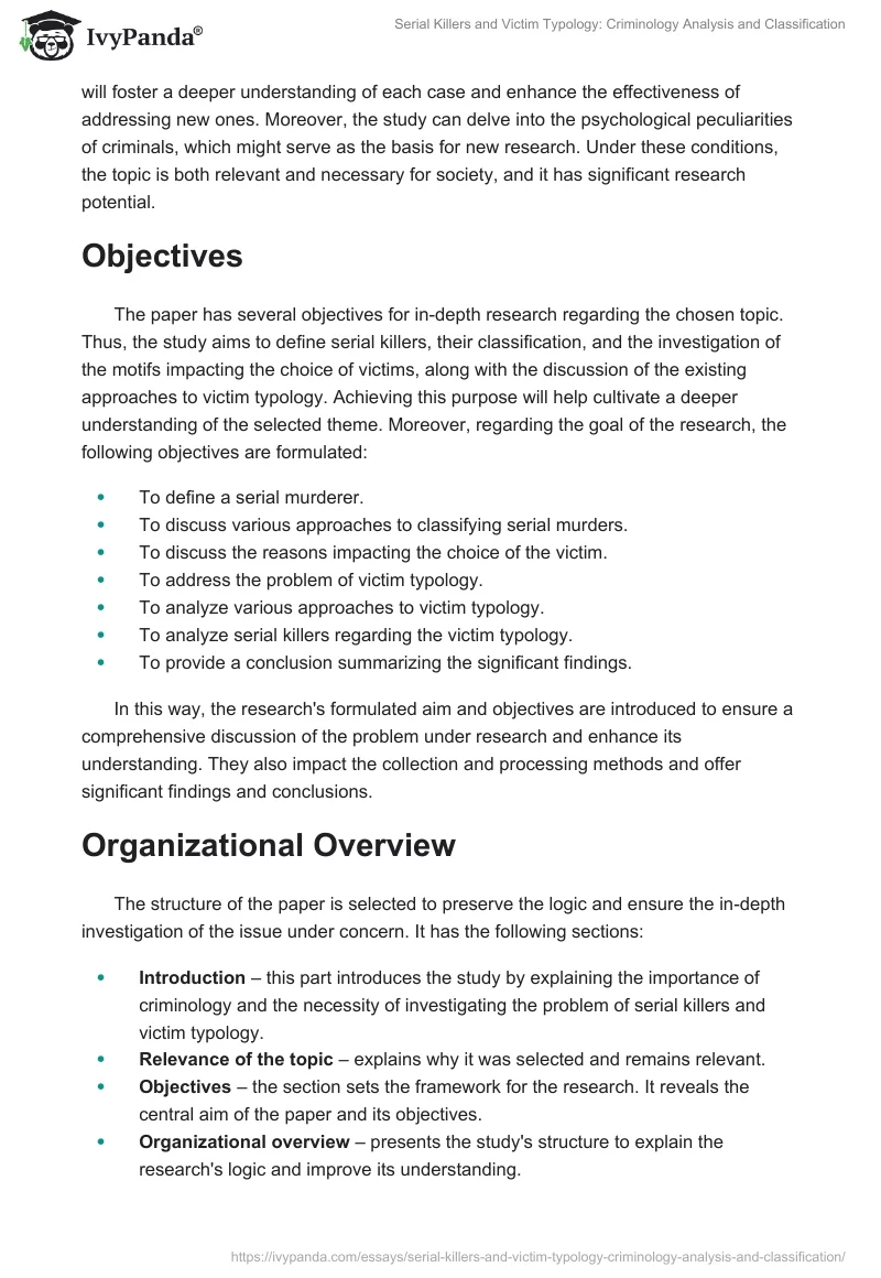 Serial Killers and Victim Typology: Criminology Analysis and Classification. Page 2