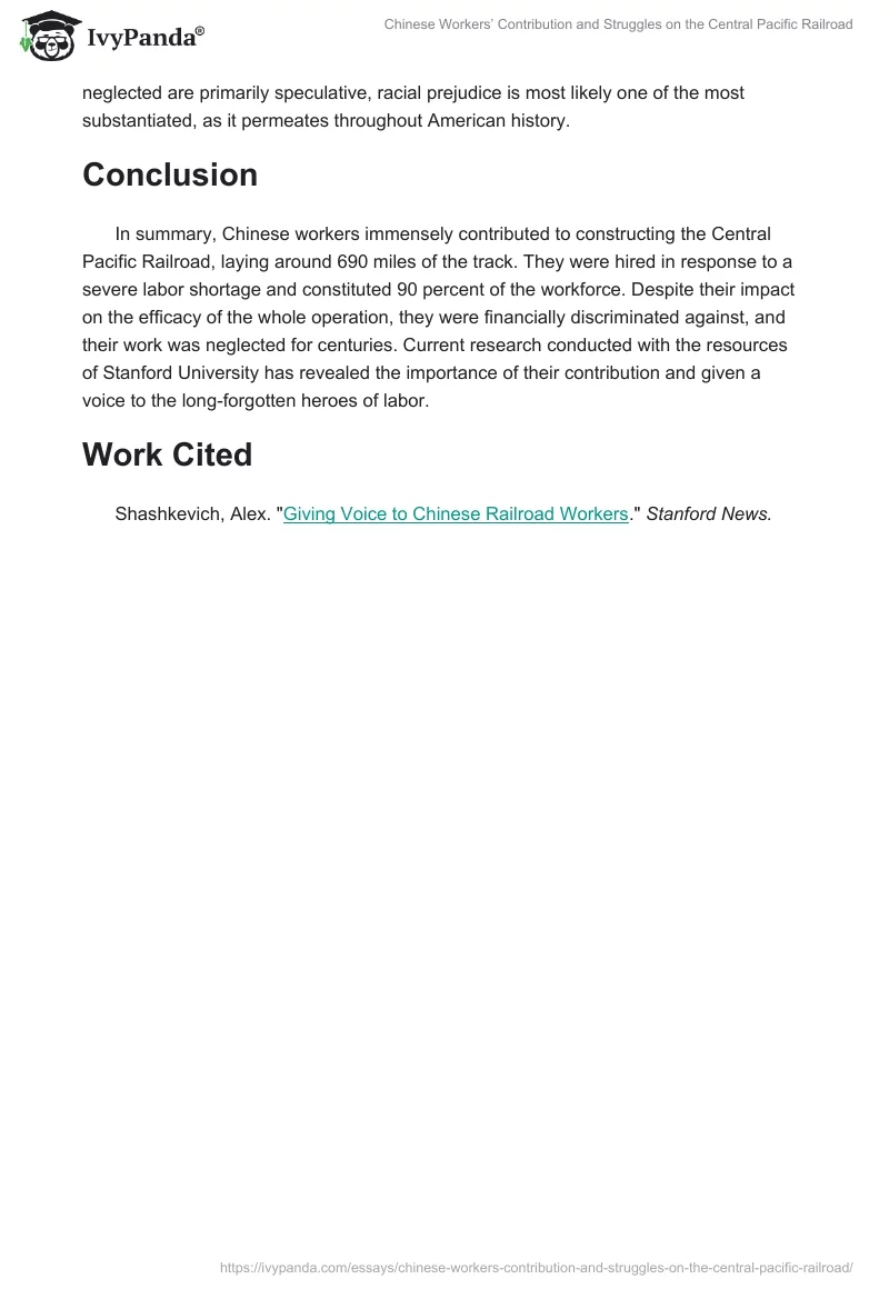 Chinese Workers’ Contribution and Struggles on the Central Pacific Railroad. Page 2