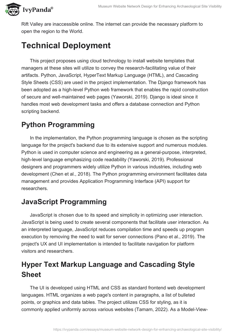 Museum Website Network Design for Enhancing Archaeological Site Visibility. Page 2