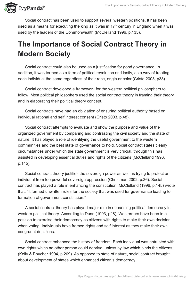 The Importance of Social Contract Theory in Modern Society. Page 3