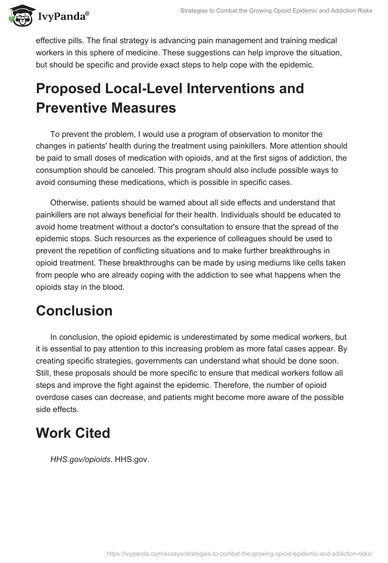 Strategies to Combat the Growing Opioid Epidemic and Addiction Risks. Page 2