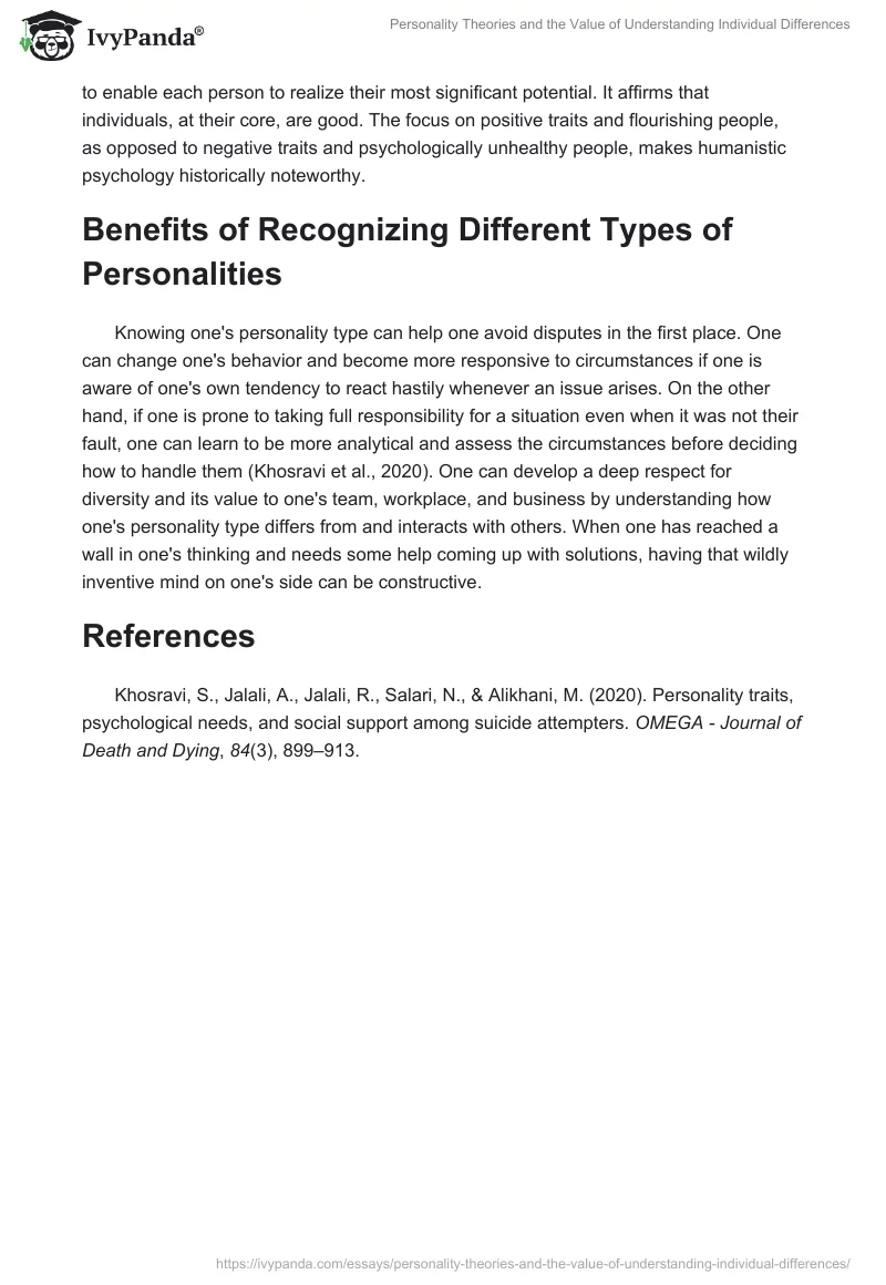 Personality Theories and the Value of Understanding Individual Differences. Page 2