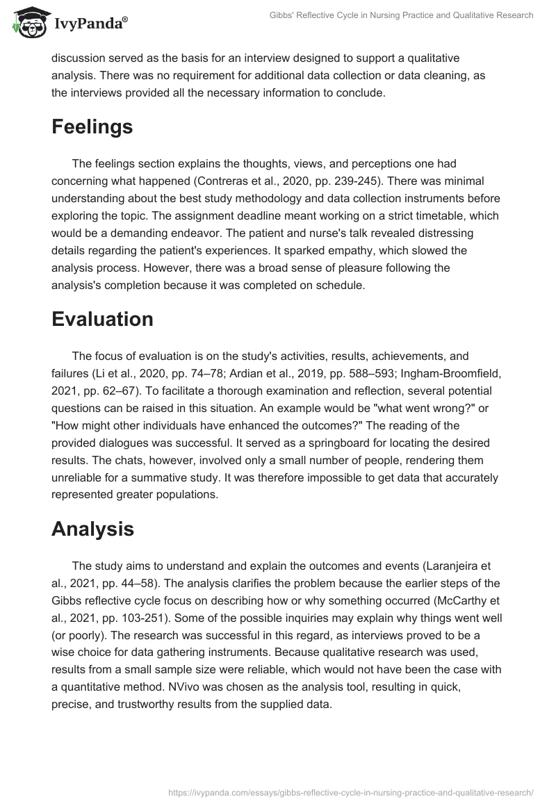 Gibbs' Reflective Cycle in Nursing Practice and Qualitative Research. Page 2