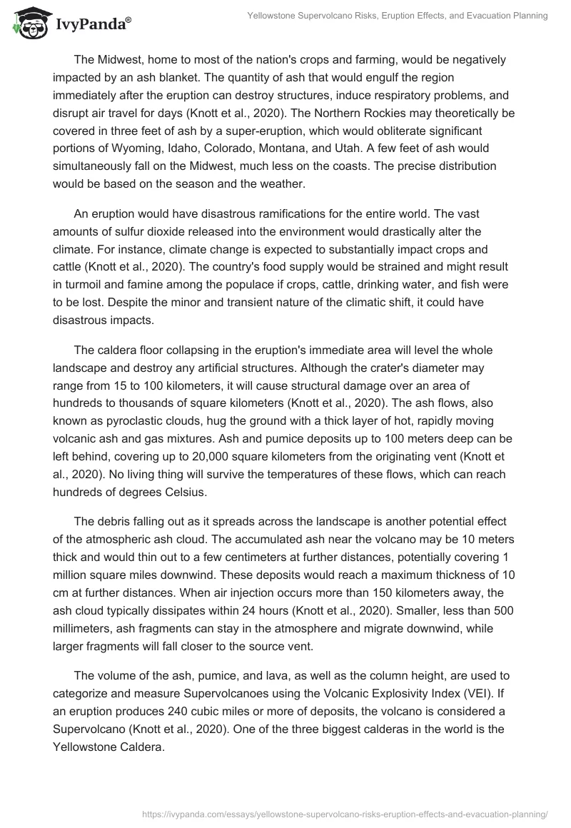 Yellowstone Supervolcano Risks, Eruption Effects, and Evacuation Planning. Page 2