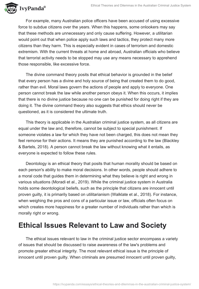 Ethical Theories and Dilemmas in the Australian Criminal Justice System. Page 2
