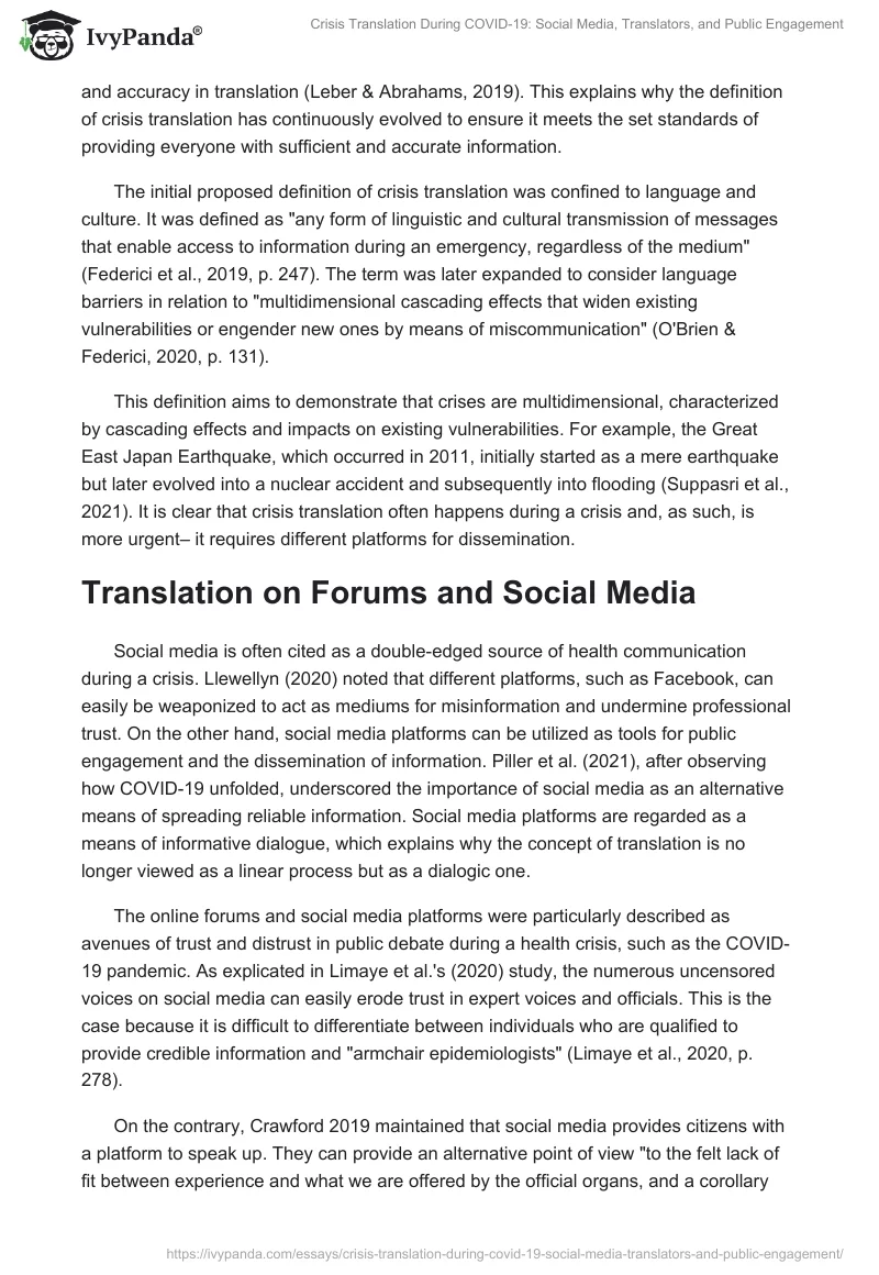 Crisis Translation During COVID-19: Social Media, Translators, and Public Engagement. Page 2