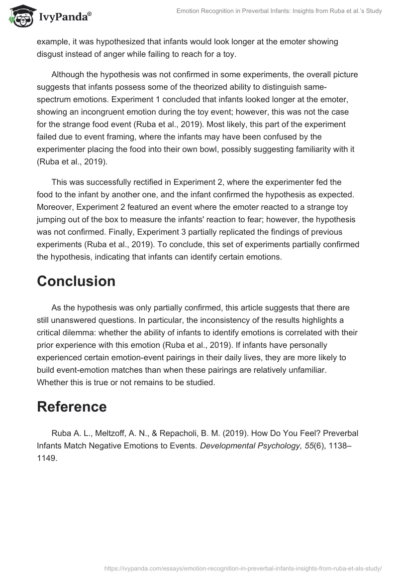 Emotion Recognition in Preverbal Infants: Insights from Ruba et al.’s Study. Page 2