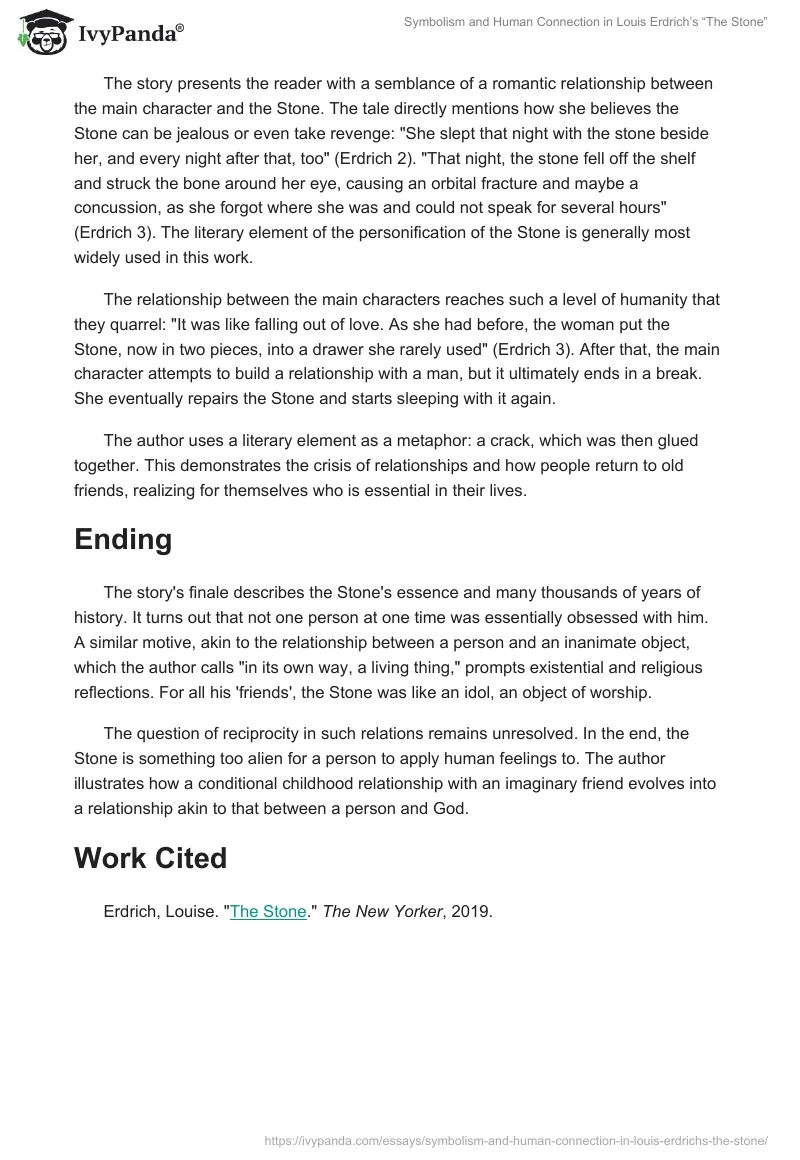 Symbolism and Human Connection in Louis Erdrich’s “The Stone”. Page 2
